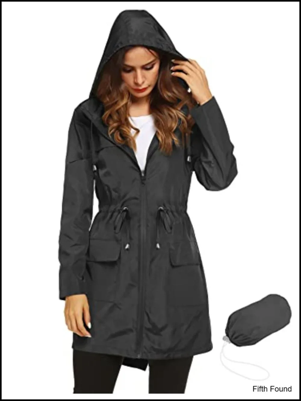 Waterproof Lightweight Rain Jacket Active Outdoor Hooded Raincoat Long Sleeve
